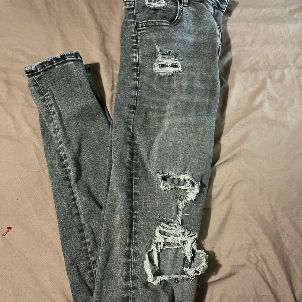 American Eagle Outfitters Distressed Black Skinny Jeans